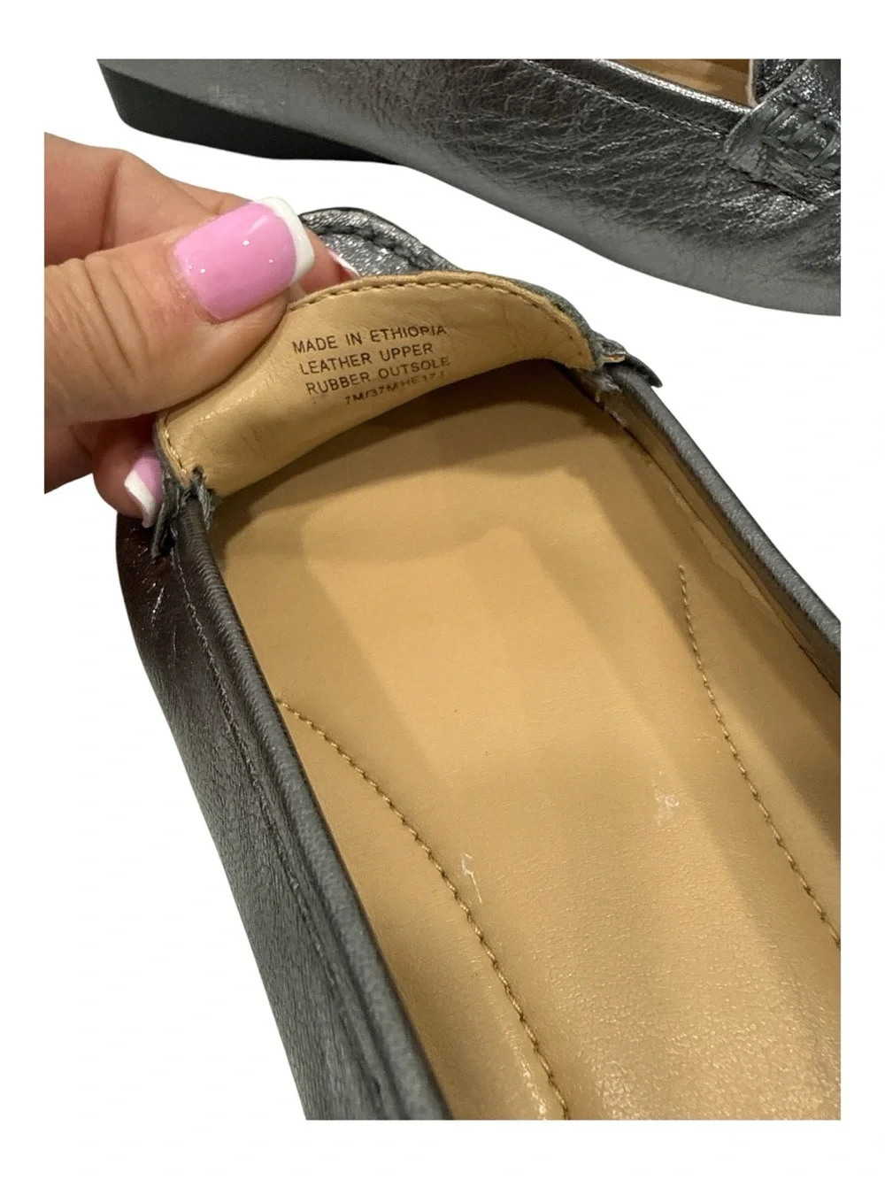 MICHAEL Michael Kors Women's Hamilton Loafer Size 7 silver leather